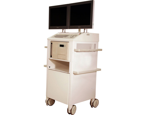Siemens Siremobile mobile C-Arm Fluoro cart with full frontal view of Modalixx G202MG LCDs upgrade    